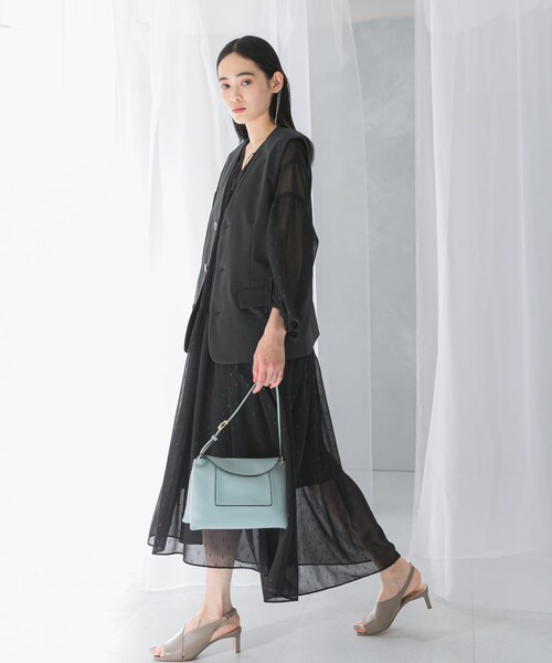 URBAN RESEARCH ROSSO（アーバンリサーチロッソ）の「カットジャガードティアードワンピース（ワンピース・レディース・BLUE/BLACK・FREE）」の5枚目の写真