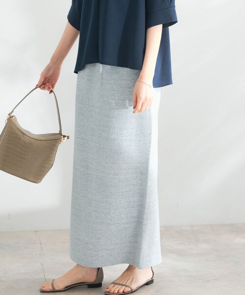 URBAN RESEARCH ROSSO（アーバンリサーチロッソ）の「ランダムパイルスリットスカート（スカート・レディース・MIX BLUE/MIX BEIGE/NAVY・FREE）」の16枚目の写真