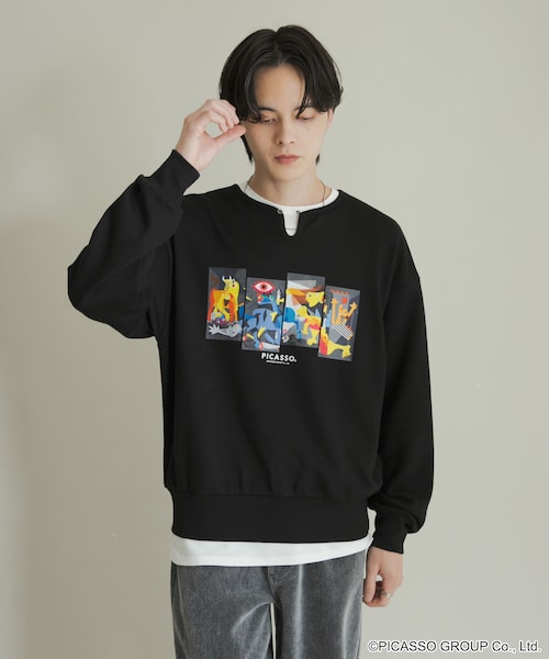 SENSE OF PLACE by URBAN RESEARCH(センスオブプレイスバイアーバンリサーチ)の「PICASSO スキッパースウェット(スウェット・メンズ・BLACK/GRAY/MINT・M/L)」の6枚目の写真
