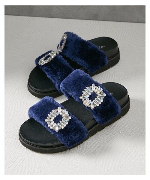 nissen（ニッセン）の「【ゆったり幅広】もこファーサンダル（ワイズ４Ｅ）（サンダル・メンズ・黒/ブラウン/ネイビー・M=23.0~23.5cm/4E/L=24.0~24.5cm/4E/LL=25.0~25.5cm/4E/3L=26.0~26.5cm/4E）」の10枚目の写真