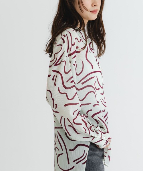 URBAN RESEARCH（アーバンリサーチ）の「『イージーケア』ドローイングアートプリントシャツ（シャツ/ブラウス・レディース・GREEN/RED・FREE）」の20枚目の写真