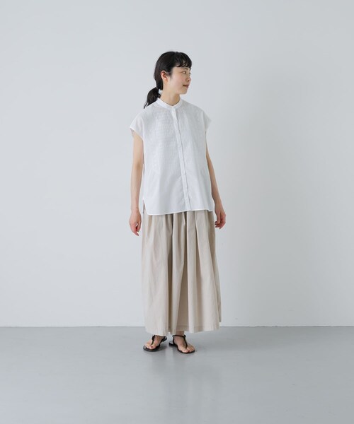 かぐれ（カグレ）の「コットンタックスカート（スカート・レディース・SANDBEIGE/ROYAL BLUE・Free）」の9枚目の写真