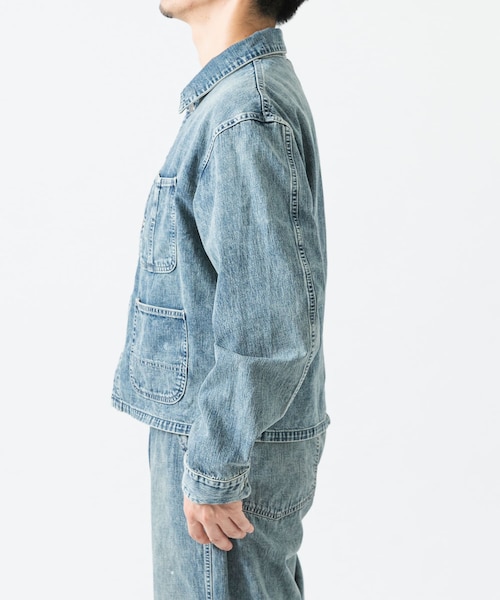 URBAN RESEARCH（アーバンリサーチ）の「ULTERIOR　FADED LIGHT DENIM SHORT COVERALL（カバーオール・メンズ・FADED BLUE・3/4）」の5枚目の写真