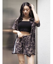 EVRIS | original flower ハーフスリーブシャツ【セットアップ着用可能】(シャツ/ブラウス)