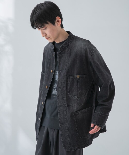 URBAN RESEARCH（アーバンリサーチ）の「new basic 10oz DENIM STAND COVERALL（カバーオール・メンズ・BLACK/INDIGO・M/L）」の7枚目の写真