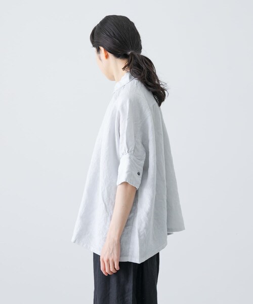 かぐれ(カグレ)の「Honnete Half-Sleeve Gather Shirts(シャツ/ブラウス・レディース・Ice Grey/Coral/Bk Choco・one)」の21枚目の写真