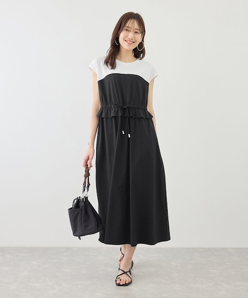ROPE' PICNIC（ロペピクニック）の「ナイロンビスチェドッキングカットワンピース/UVカット・接触冷感（ワンピース・レディース・ブラック/ベージュ/ネイビー・F）」の6枚目の写真