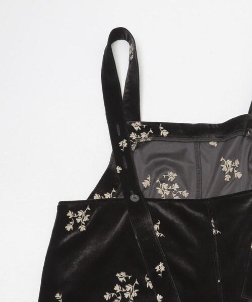 KBF（ケイビーエフ）の「ベロアサロペット（つなぎ/オールインワン・レディース・BLACK/BLACK刺繍/NAVY刺繍・One）」の13枚目の写真