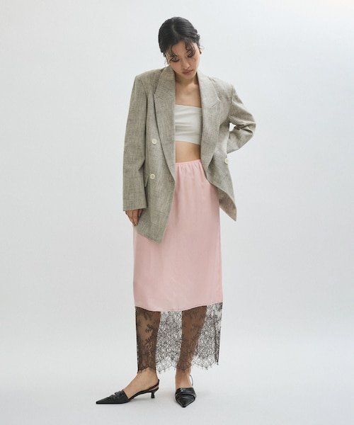 ADAM ET ROPE'（アダムエロペ）の「【EMOELLE】キュプラレースイージースカート（スカート・レディース・ダークブラウン/ピンク・F）」の9枚目の写真