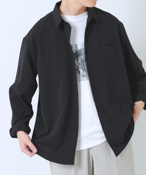 ITEMS URBANRESEARCH(アイテムズ アーバンリサーチ)の「ヨウリュウレギュラーカラー長袖シャツ(シャツ/ブラウス・メンズ・BLK/NVY/OLV/D.GRAY・M/L)」の6枚目の写真