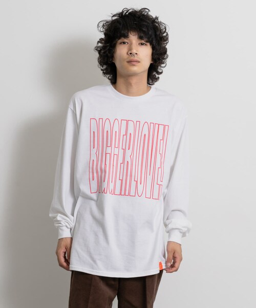 THE GOODLAND MARKET（ザグッドランドマーケット）の「TONY　Bigger Love LS Pocket Tee（Tシャツ/カットソー・メンズ・WHT/BURGUNDY・L）」の3枚目の写真