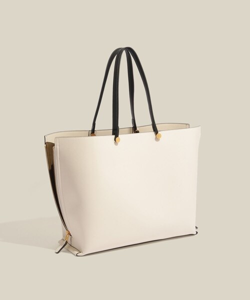 ROPE'(ロペ)の「【E'POR】Y BAG Wide/A4対応・通勤・26SS(トートバッグ・レディース・ブラック/グレー/キナリ/ダークブラウン/ダークグリーン・F)」の1枚目の写真