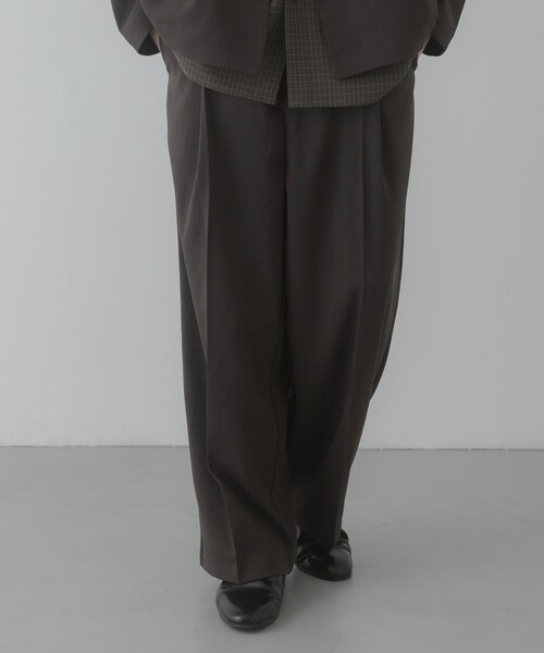 SENSE OF PLACE by URBAN RESEARCH（センスオブプレイスバイアーバンリサーチ）の「『イージーケア/速乾』リネンライクタックワイドスラックス（その他パンツ・メンズ・BLACK/CHARCOAL/GREIGE・M/L）」の18枚目の写真