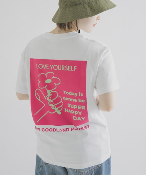 THE GOODLAND MARKET（ザグッドランドマーケット）の「ザ グッドランド マーケット　THE GOODLAND TEE-flower（Tシャツ/カットソー・メンズ・WHITE/BLUE/GREEN/PINK・S/M/L）」の4枚目の写真