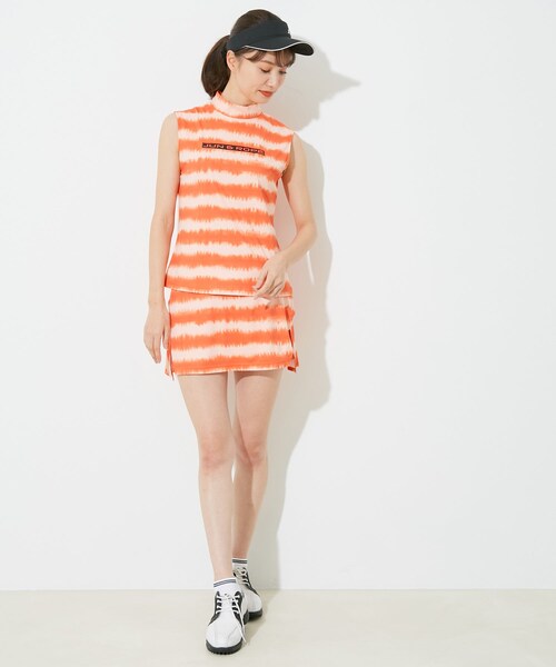 ROPE'（ロペ）の「【セットアップ対応】【UV】【吸水速乾】タイダイボーダープリントBACKフレアースカート（スカート・レディース・ブラック/ネイビー/オレンジ・L/M/S）」の19枚目の写真