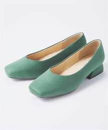 nissen | 【ゆったり幅広】スクエアトゥローヒールパンプス（低反発中敷）（ワイズ４Ｅ）(パンプス)