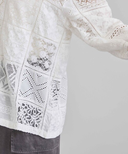 ADAM ET ROPE'(アダムエロペ)の「【WEB限定】刺繍レースパッチワークシャツジャケット/ セットアップ対応(テーラードジャケット・レディース・ブラック/ホワイト・F)」の20枚目の写真