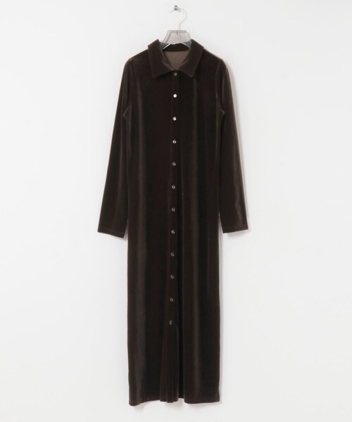 URBAN RESEARCH(アーバンリサーチ)の「ベロアシャツカラーワンピース(ワンピース・レディース・BEIGE/BROWN・FREE)」の13枚目の写真