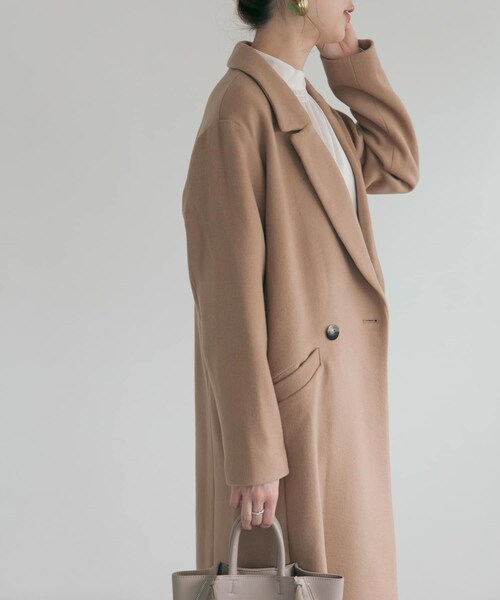 URBAN RESEARCH ROSSO（アーバンリサーチロッソ）の「セミダブルロングチェスターコート（チェスターコート・レディース・CAMEL/L/GRAY/BLUE・36/38）」の18枚目の写真