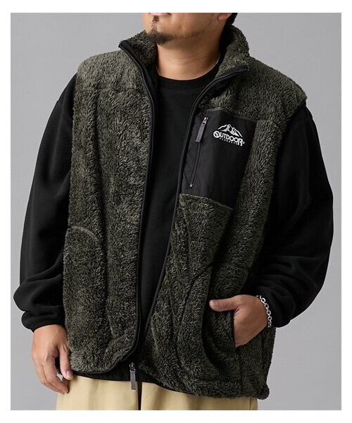 nissen（ニッセン）の「ボアフリースベスト　アウトドアプロダクツ　【大きいサイズ】（ベスト・メンズ・N9ブラック/57Aカーキ・3L/4L/5L/6L/8L）」の7枚目の写真