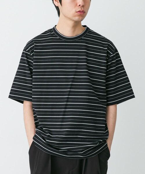 URBAN RESEARCH DOORS(アーバンリサーチドアーズ)の「STILL BY HAND STRIPED T-SHIRTS(Tシャツ/カットソー・メンズ・BEG×WHT/GRY×BLK/BLK×WHT・46/48/50)」の7枚目の写真