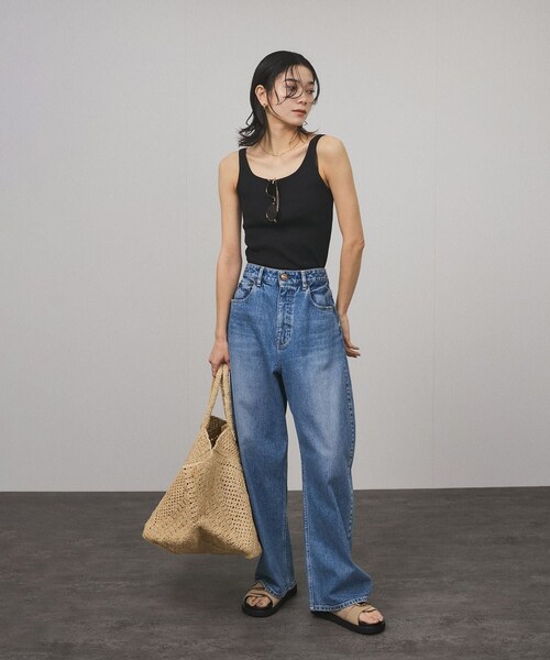 ADAM ET ROPE'(アダムエロペ)の「プリマベールファームリーリブタンクトップ / UVケア・洗える(タンクトップ・レディース・ブラック/オフホワイト/レッド系/パープル・F)」の6枚目の写真