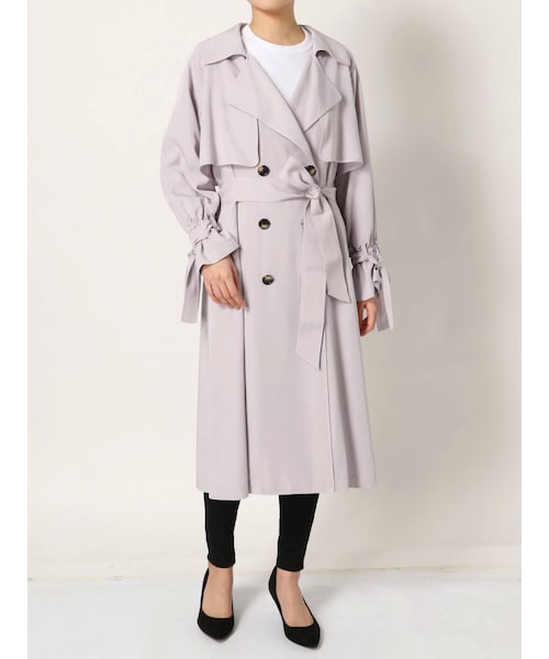 MERCURYDUO（マーキュリーデュオ）の「TRツィル袖リボントレンチコート（その他アウター・レディース・ベビーピンク/ラベンダー/ベージュ・S/M）」の2枚目の写真