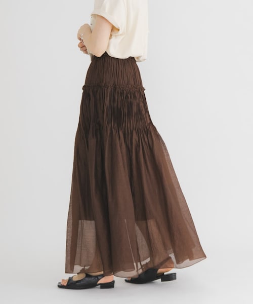KBF（ケイビーエフ）の「タックプリーツフレアスカート（スカート・レディース・OFF/BLACK/BROWN・One）」の21枚目の写真