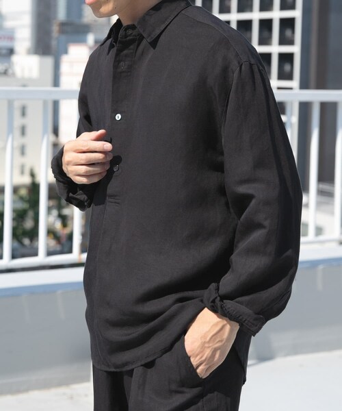 ITEMS URBANRESEARCH(アイテムズ アーバンリサーチ)の「Linen Blend Pullover Shirts(シャツ/ブラウス・メンズ・NVY/BRN/BLK・M/L)」の15枚目の写真