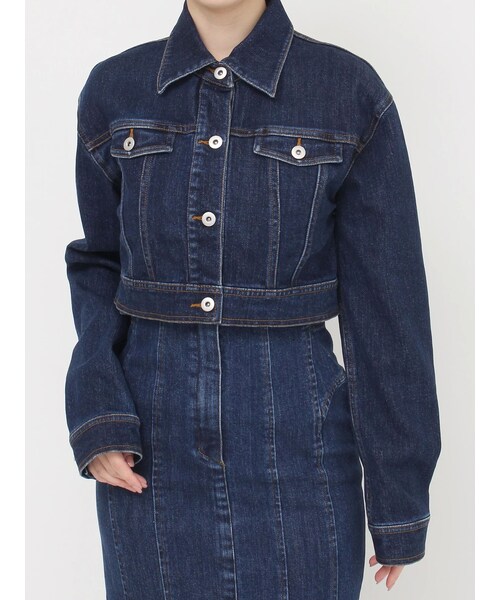 RESEXXY（リゼクシー）の「デニムショートジャケット【セットアップ着用可能】（デニムジャケット・レディース・ピンク/アイスブルー/インディゴ・F）」の10枚目の写真