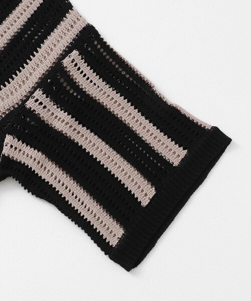 SENSE OF PLACE by URBAN RESEARCH(センスオブプレイスバイアーバンリサーチ)の「ストライプショートスリーブニットシャツ(ニット/セーター・メンズ・BLACK/GREIGE/MINT・M/L)」の16枚目の写真