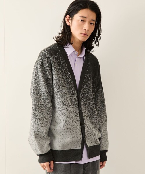 JUNRED（ジュンレッド）の「フェードジャガードカーディガン（カーディガン/ボレロ・メンズ・ブラック/グレー/ブルー/ブルー系/パープル・L/M/S）」の14枚目の写真