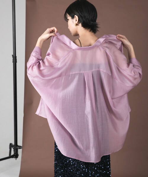 URBAN RESEARCH ROSSO（アーバンリサーチロッソ）の「アセテートシアードルマンシャツ（シャツ/ブラウス・レディース・MAUVE PINK/OFF WHITE・FREE）」の22枚目の写真