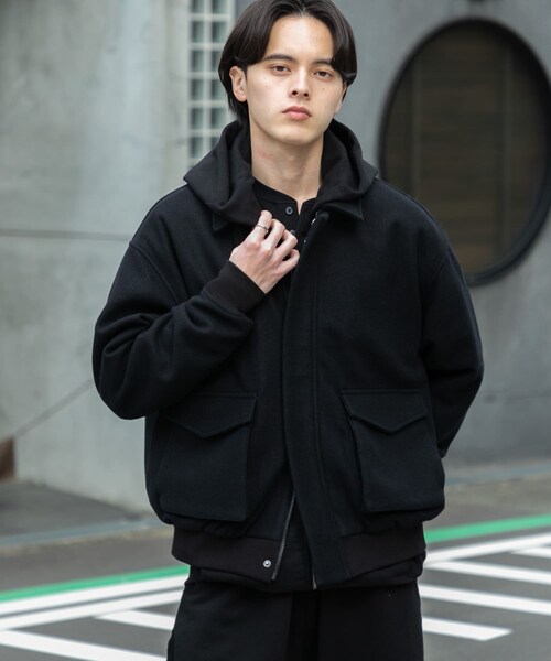 SENSE OF PLACE by URBAN RESEARCH（センスオブプレイスバイアーバンリサーチ）の「『UR TECH』カットメルトンブルゾン（ブルゾン・メンズ・BLACK/BROWN/KHAKI・M/L）」の11枚目の写真