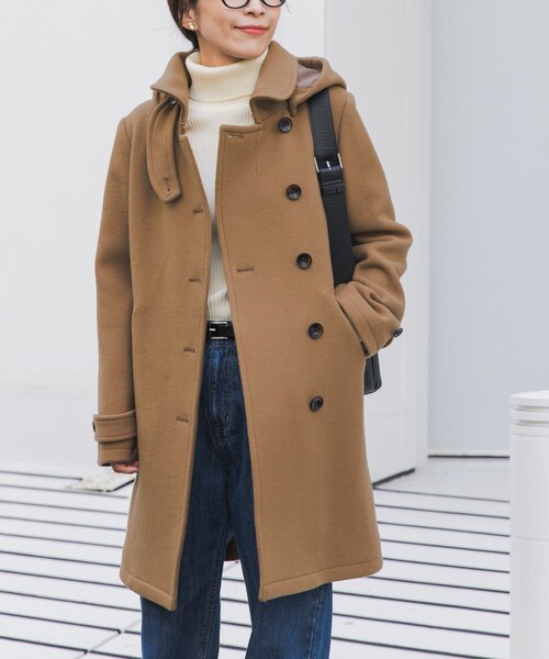 URBAN RESEARCH DOORS(アーバンリサーチドアーズ)の「ショールカラー2WAYロングコート(テーラードジャケット・レディース・CAMEL/NAVY・S/M)」の17枚目の写真