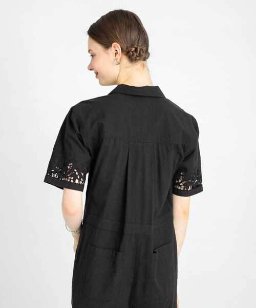 URBAN RESEARCH Sonny Label（アーバンリサーチサニーレーベル）の「エンブロイダリーコットンオールインワン（サロペット/オーバーオール・レディース・チャコールブラウン/ブラック・36/38）」の7枚目の写真