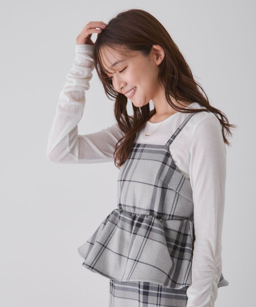 Jayro（ジャイロ）の「チェック柄ペプラムワンピース（ワンピース・レディース・ブラック系/グレー/ブラウン・M）」の14枚目の写真