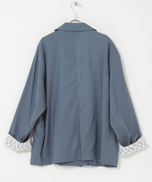 THE GOODLAND MARKET（ザグッドランドマーケット）の「cwtch　DRAWSTRING  LIGHT JACKET（テーラードジャケット・レディース・BLUE/L.GRAY・Free）」の10枚目の写真