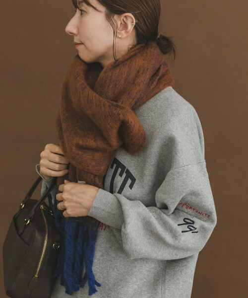 ITEMS URBANRESEARCH（アイテムズ アーバンリサーチ）の「ソフトブークレストール（マフラー・レディース・GRY/BRN/MNT・-）」の16枚目の写真