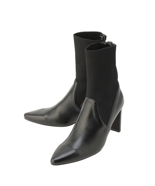 RESEXXY（リゼクシー）の「ポインテッドトゥソックスブーツ（ブーツ・レディース・アイボリー/ブラック・S/M/L）」の7枚目の写真