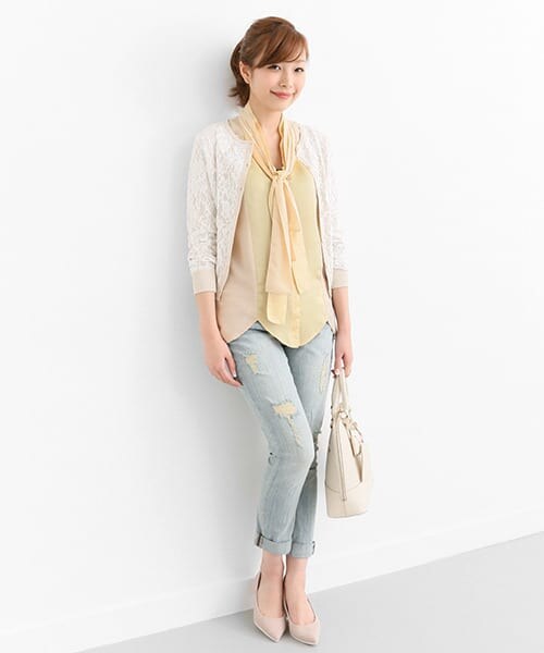 URBAN RESEARCH ROSSO（アーバンリサーチロッソ）の「ボウタイノースリーブブラウス（シャツ/ブラウス・レディース・LIGHT GRAY/NAVY/APRICOT・FREE）」の8枚目の写真