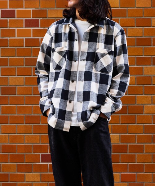 ADAM ET ROPE'（アダムエロペ）の「《別注》【BONCOURA/ボンクラ】オープンカラーネルシャツ ブロックチェック（シャツ/ブラウス・メンズ・ブラック・36/38/40/42）」の11枚目の写真