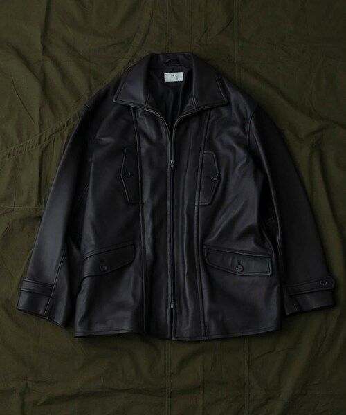URBAN RESEARCH（アーバンリサーチ）の「HERILL　Lambnaked Jacket（ライダースジャケット・メンズ・Black・1/2）」の2枚目の写真