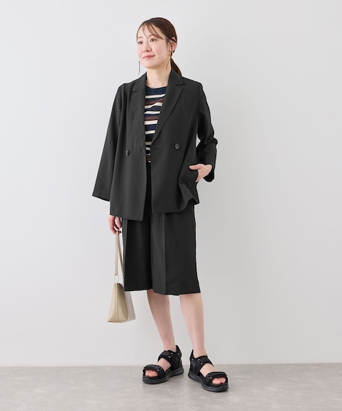 ROPE' PICNIC(ロペピクニック)の「【cahoさんコラボ】低身長・小柄さんサイズ エアリーリネンライク ダブルジャケット(テーラードジャケット・レディース・ブラック/ダークブラウン/キャメル/ベージュ/ネイビー・F)」の18枚目の写真