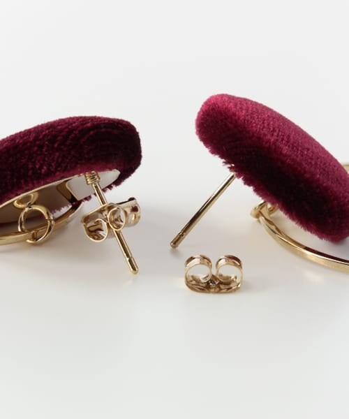 URBAN RESEARCH Sonny Label（アーバンリサーチサニーレーベル）の「ベロアサークルピアス（ピアス（両耳用）・レディース・ネイビー/ボルドー・one/One）」の7枚目の写真