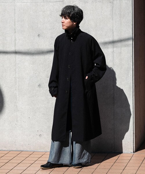 SENSE OF PLACE by URBAN RESEARCH（センスオブプレイスバイアーバンリサーチ）の「『ユニセックス』バルマカーンルーズコート（ステンカラーコート・メンズ・BLACK/BROWN/BLUE・M/L）」の19枚目の写真