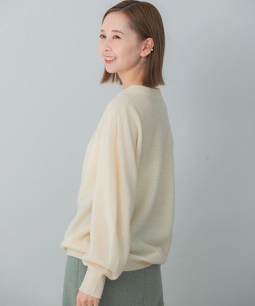 URBAN RESEARCH ROSSO（アーバンリサーチロッソ）の「ウォッシャブルビルドネックホールニット（ニット/セーター・レディース・gray/ivory/pink・FREE）」の11枚目の写真