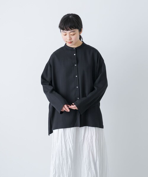 かぐれ（カグレ）の「レーヨンワイドシャツ（シャツ/ブラウス・レディース・BROWN/BLACK・Free）」の10枚目の写真