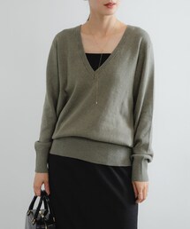 URBAN RESEARCH | new basic カシミヤコットンVネックチュニックニット(チュニック)
