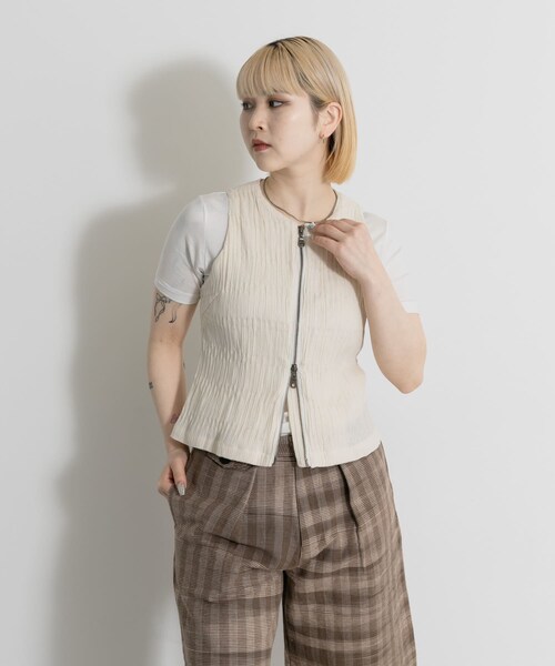 THE GOODLAND MARKET（ザグッドランドマーケット）の「PALIT　Neptune Tank Top（タンクトップ・レディース・WHITE・Free）」の3枚目の写真